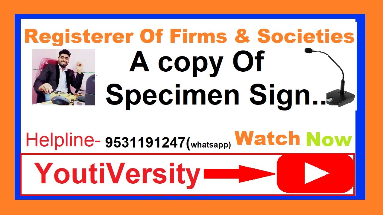 A copy of the specimen signature of all new executive members of the society.