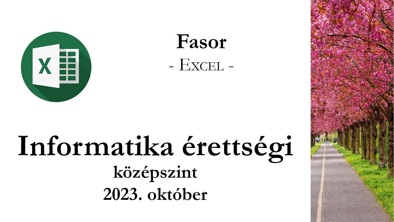 Fasor - 2023. október középszintű informatika érettségi: táblázatkezelés