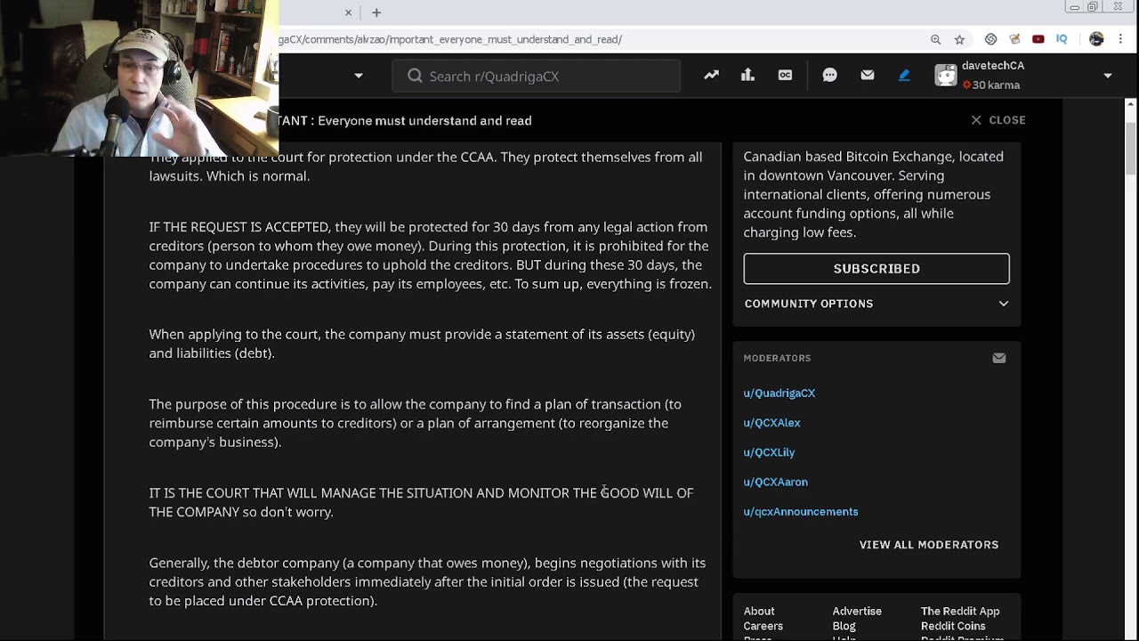 Yet Another QuadrigaCX Update