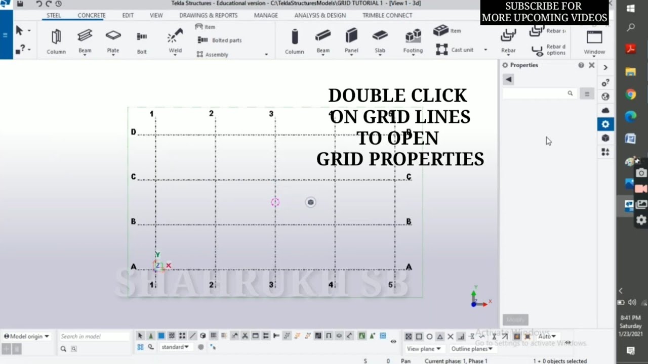Grid Modification in Tekla Structure | How to Edit Grid or Modify Grid in Tekla | Tekla Basic