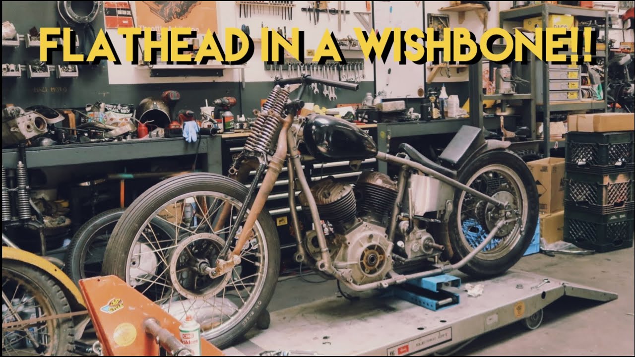 Chopper Mock-up | Harley Flathead in a Wishbone Frame! 5 years of collecting parts!