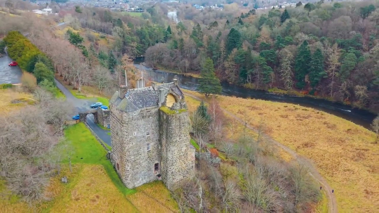 Neidpath castle in Peebles, DJi mini 5 pro.