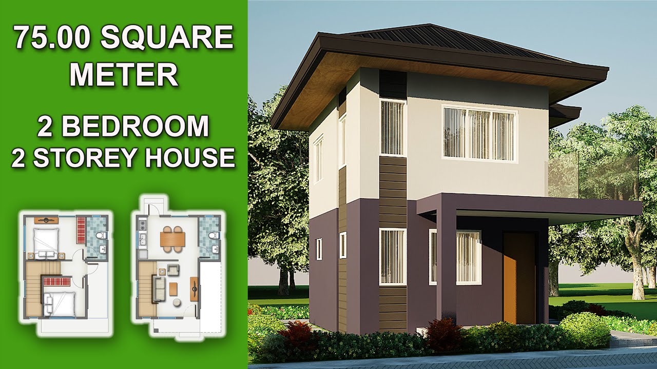 75 Sqm. Pinoy/OFW Simple & Beautiful 2 Bedroom Dream House Design