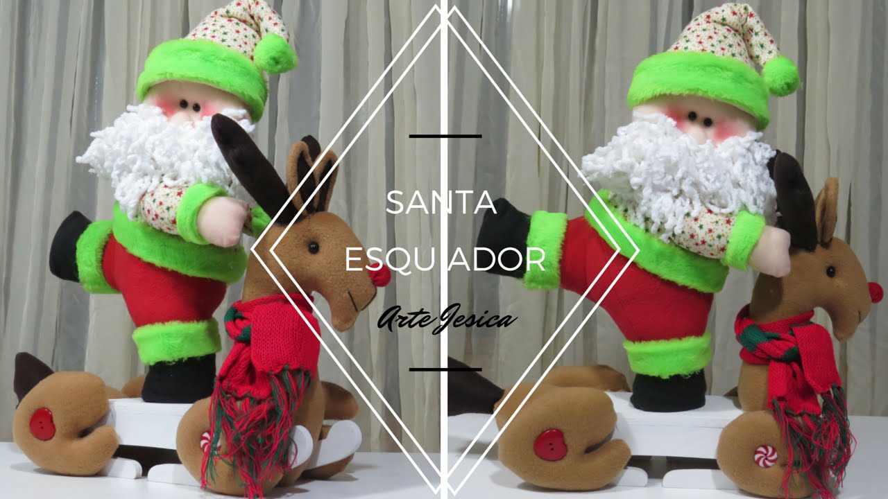 SANTA ESQUIADOR | ARTE JESICA | MUÑECOS EN TELA| DECORACION NAVIDEÑA