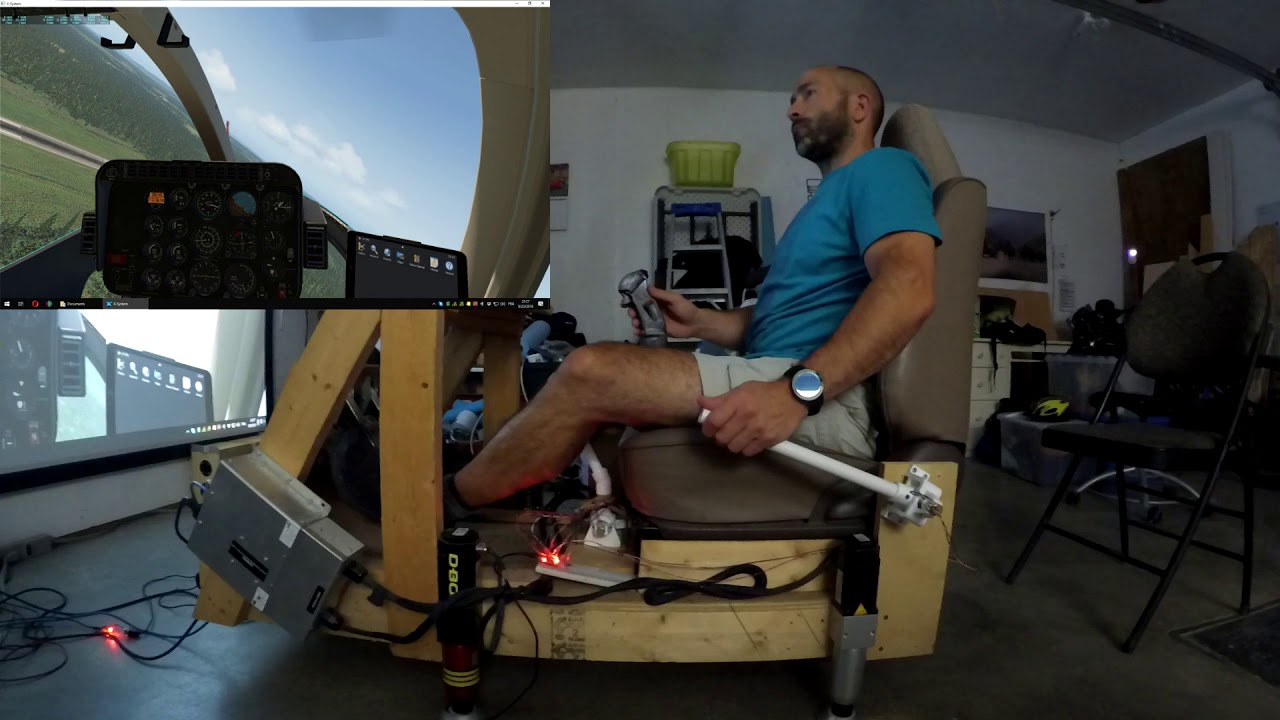 Helicopter DIY Cobra Stick + collective first test in Xplane (2nd POV)