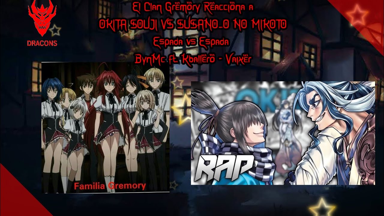 El Clan Gremory Reacciona a Okita Souji VS Susanoo_O No Mikoto - Espada VS Espada | Gacha Nebula