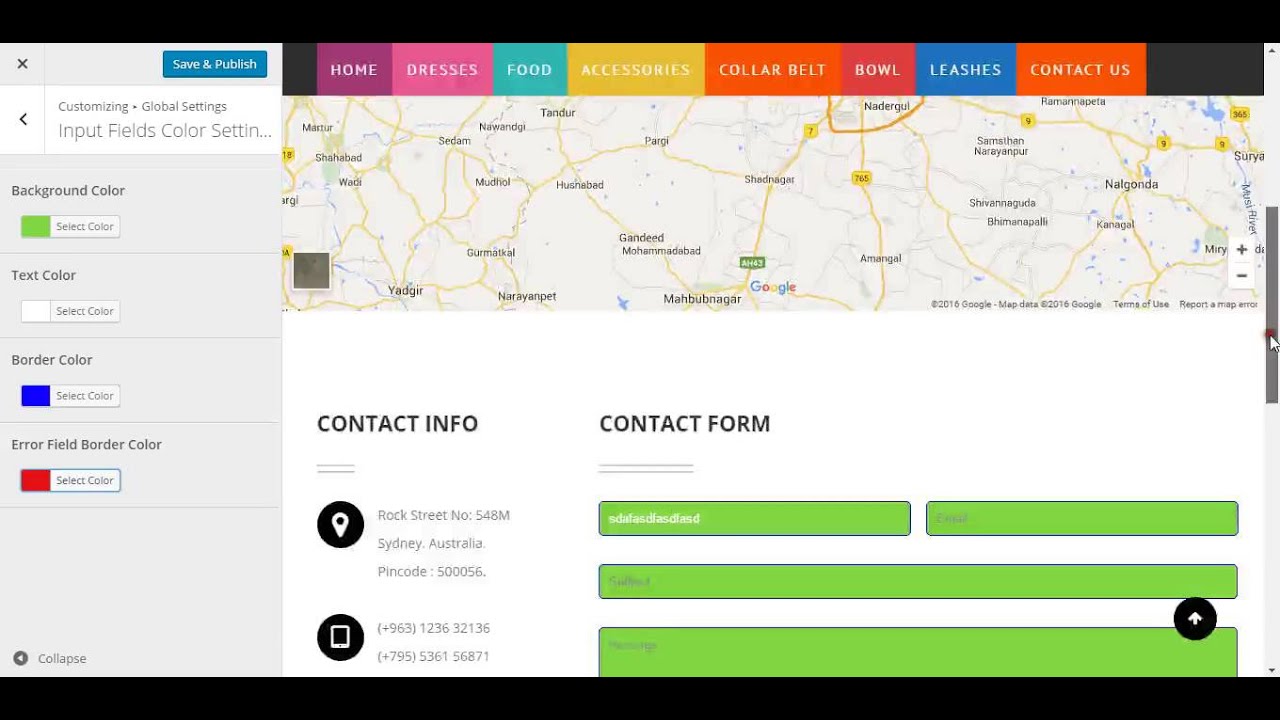 How To Edit Input Fields Color Settings From Theme Customizer