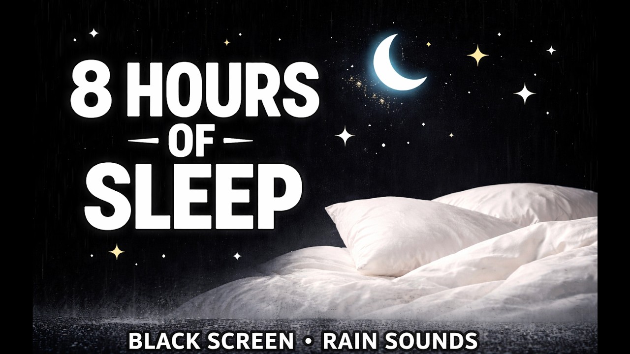Sleep FAST to Heavy Rain Sounds | 8 Hours Black Screen for Deep Sleep & Focus