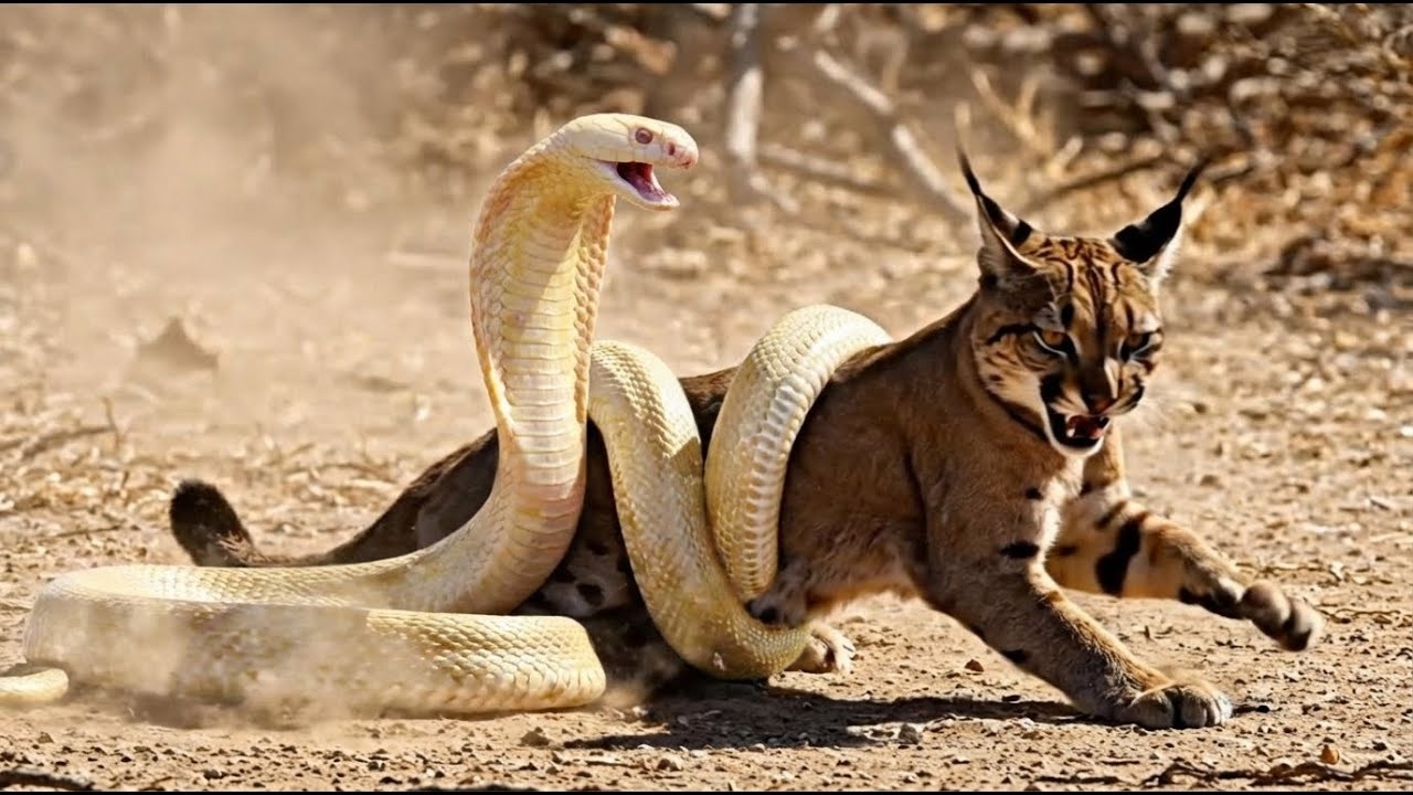 Life and Death on the Savanna — Wildcat Mother Protects Her Kittens