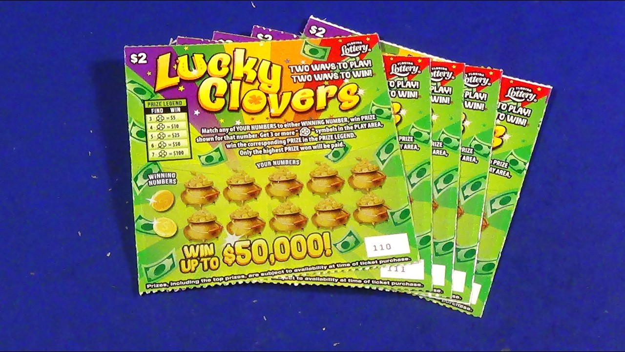 SOOD 1714: FIVE $2 LUCKY CLOVER FL Lottery Scratch Tickets