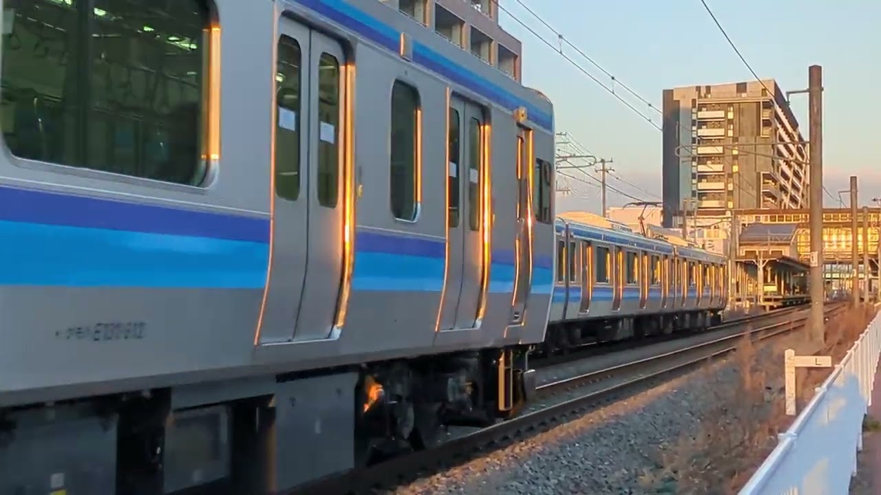 [夕日に輝く]仙石線上下列車 小鶴新田駅発着