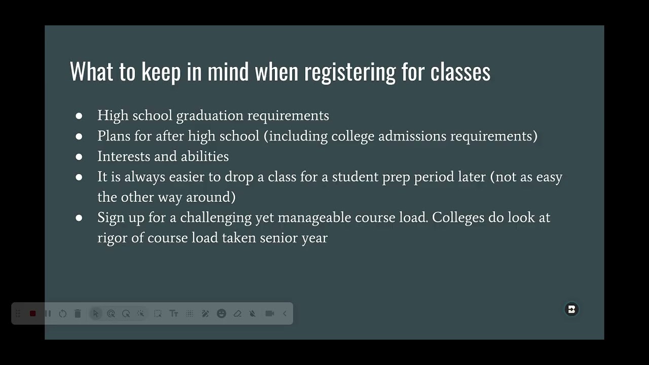 11th Grade (going into 12th) Registration Presentation 26-27