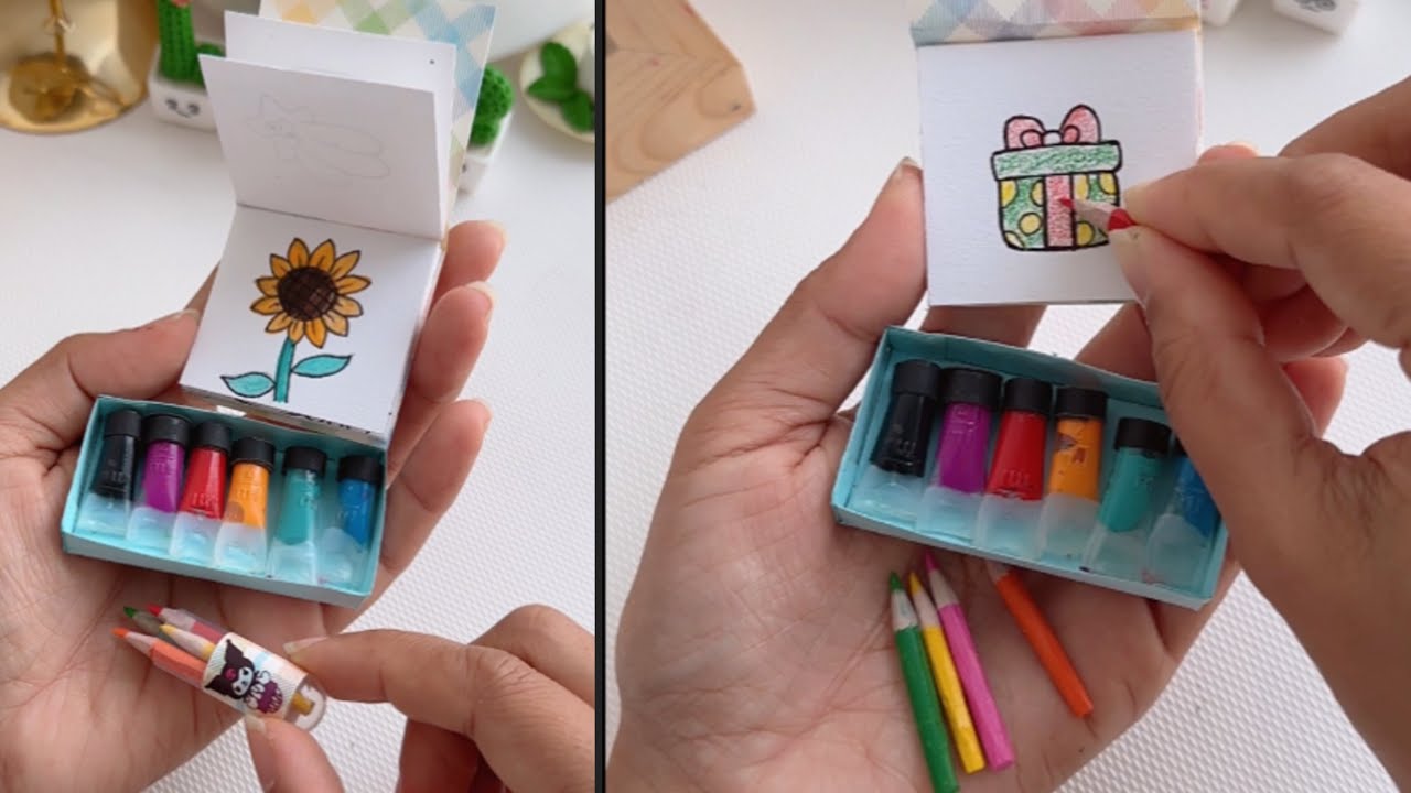 😍✨Miniature drawing Color Book ideas | Miniature Crafts when you&rsquo;re bored | School Supplies #diy