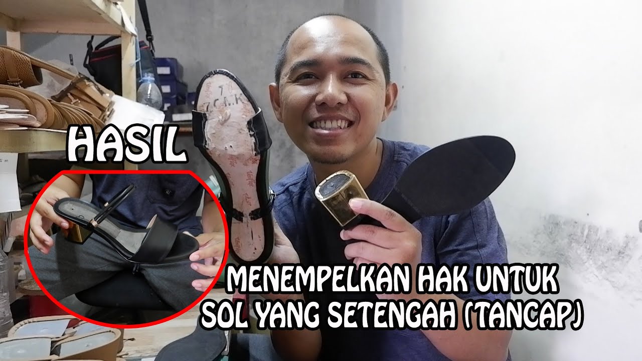 MEMASANG HAK UNTUK SOL SETENGAH SAAT MEMBUAT SANDAL HIGH HEELS