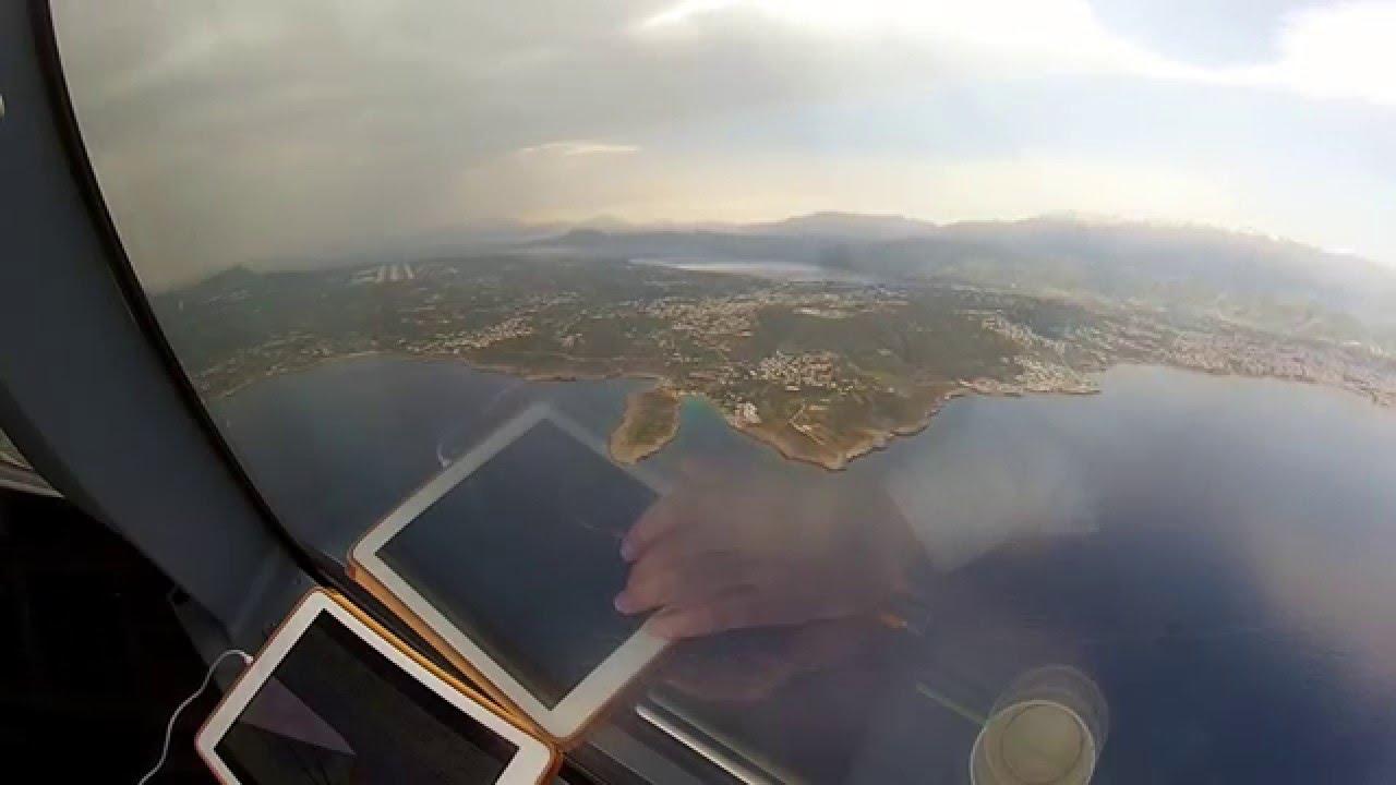 Souda Chania LGSA Cockpit view side window VOR approach rwy 11