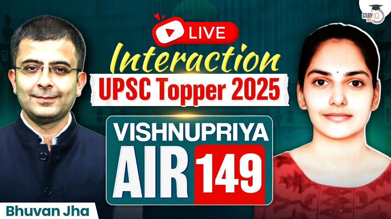 Live Interaction: UPSC Topper 2025 | VishnuPriya AIR 149 | StudyIQ IAS
