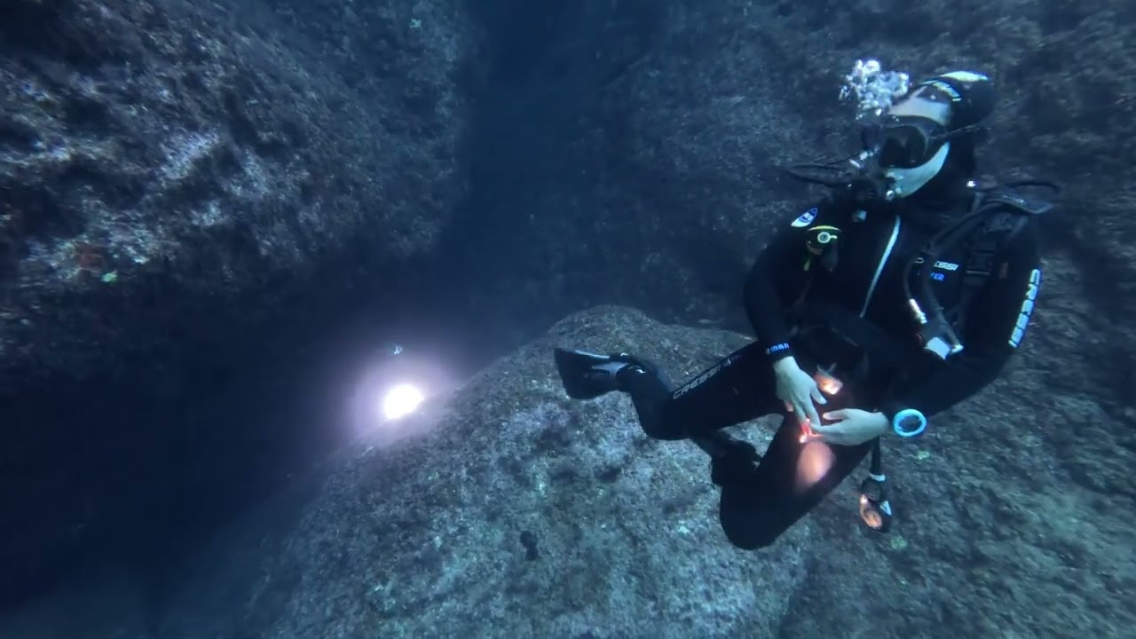 Diving at The Monastery Camel (Skeloudi) with Achilleon Diving Center, Palaiokastritsa, Corfu.