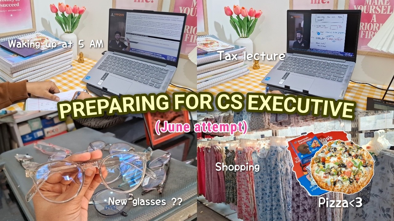 Preparing for CS Executive (June Attempt)📚📝 ( Waking up at 5 AM, Studying, Watching Marathons)📝