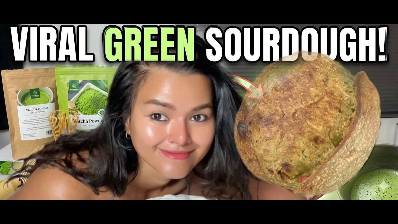 Matcha Sourdough Bread Baking  without Dutch Oven (การอบซาวโดวชาเขียว ด้วยเตาติ้ง)