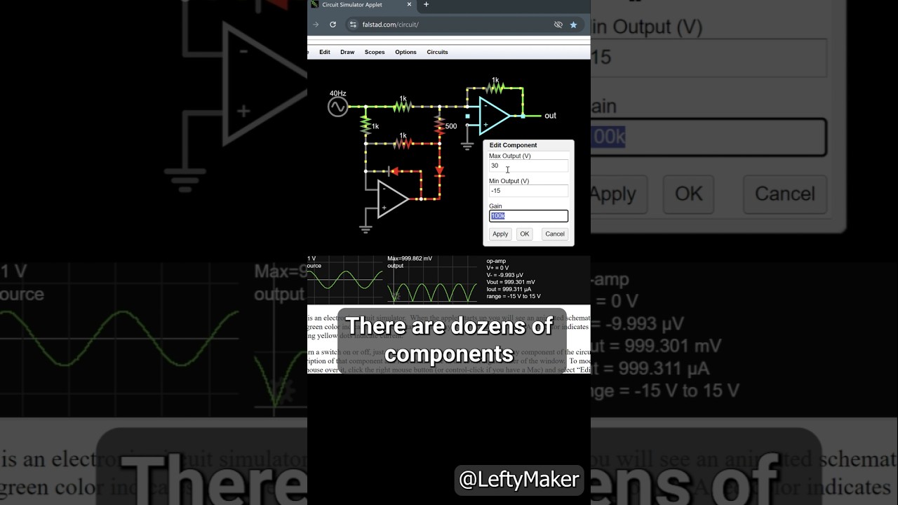 Simple circuit simulator runs in browser #electronics
