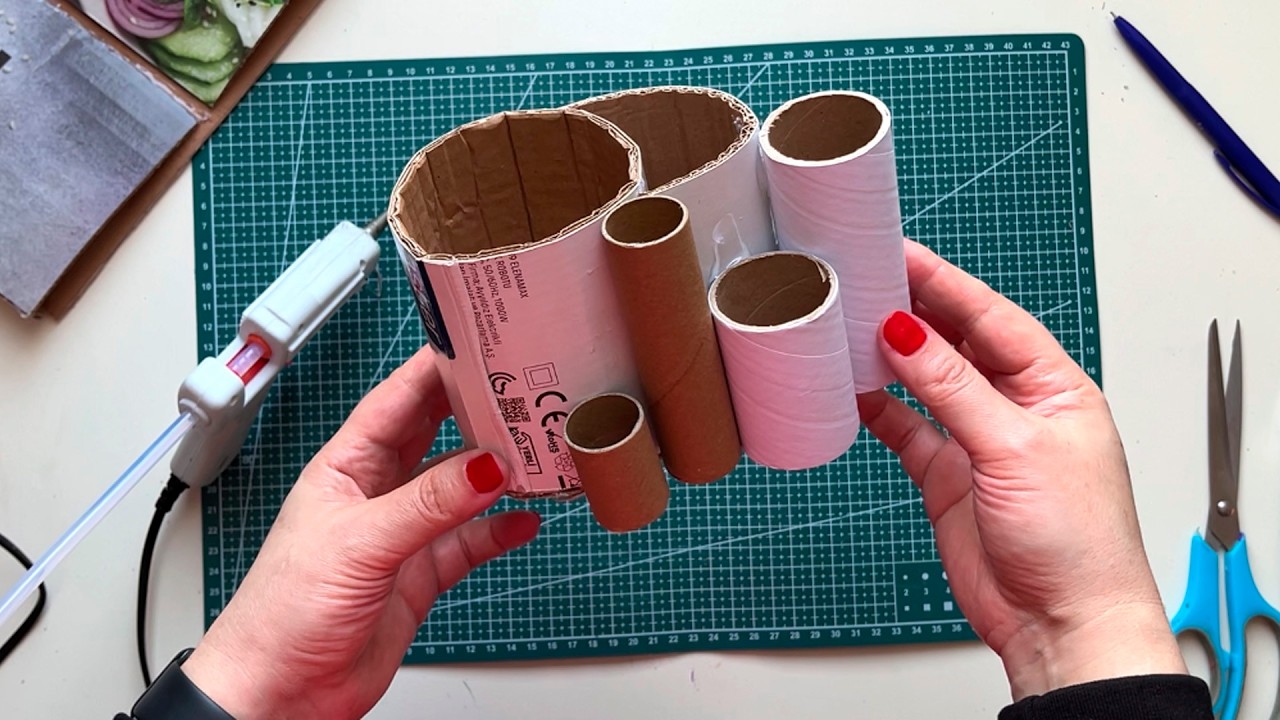 DIY Desk Organizer ✏️✂️ From Cardboard to Aesthetic Masterpiece!