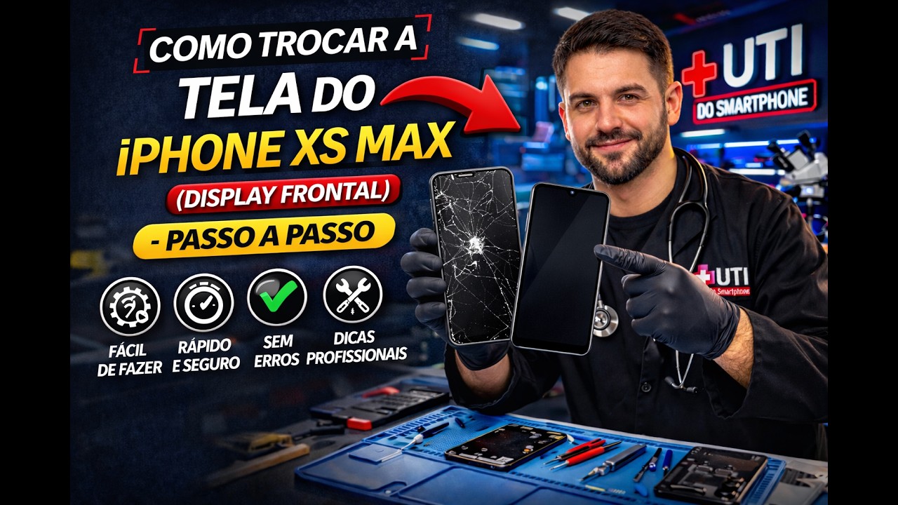 Como Trocar a Tela do iPhone XS Max (Display Frontal) &ndash; Passo a Passo