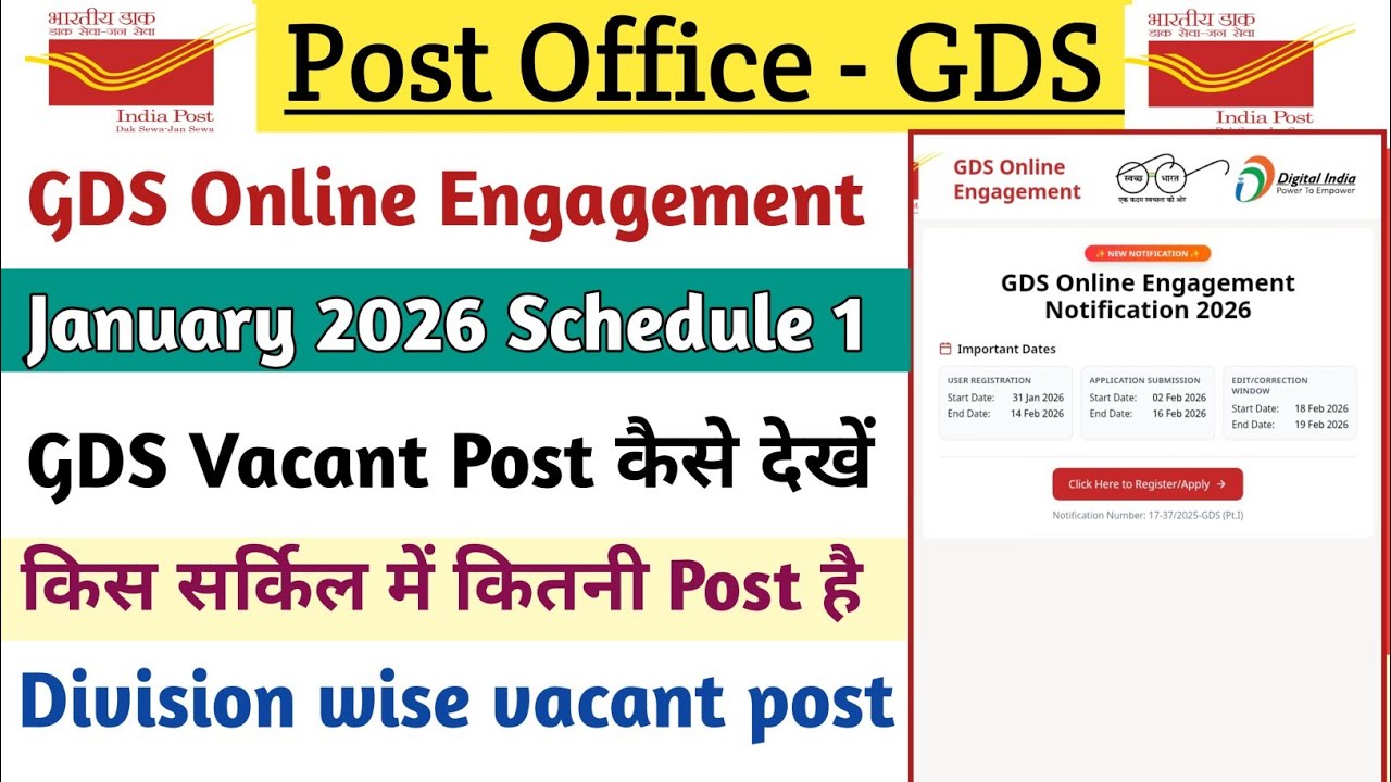 GDS Vacant Post कैसे देखें || किस सर्किल में कितनी Post || Division wise vacant post GDS 2026