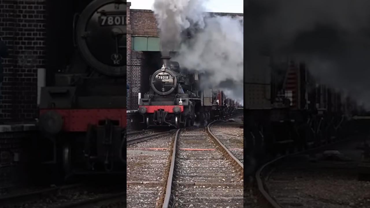 Great Central Railway | BR Standard 78018 passing Quorn with a freight train | #railway #trains