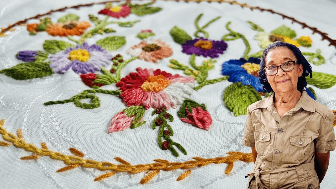 BORDADO MARGARIDA COM LINHA - ENEDINA BARBOSA