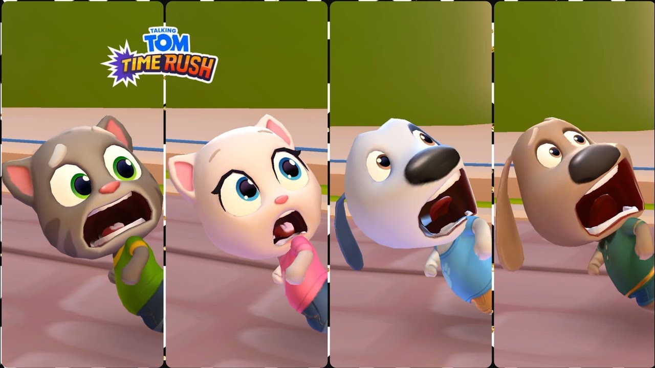 Talking Tom Time Rush Talking Tom Vs Talking Angela Vs Talking Hank Vs Talking Ben Gameplay 