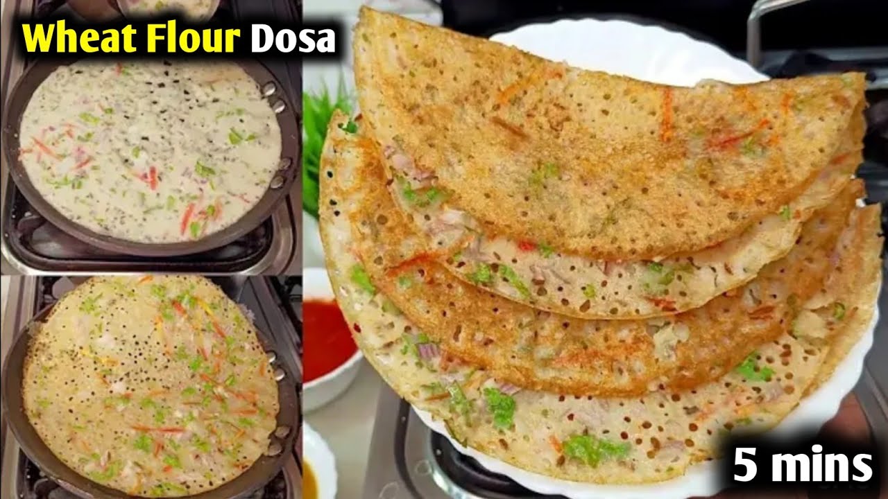 Instant dosa | Instant wheat flour dosa recipe without fermentation | no soaking no grinding, dosa