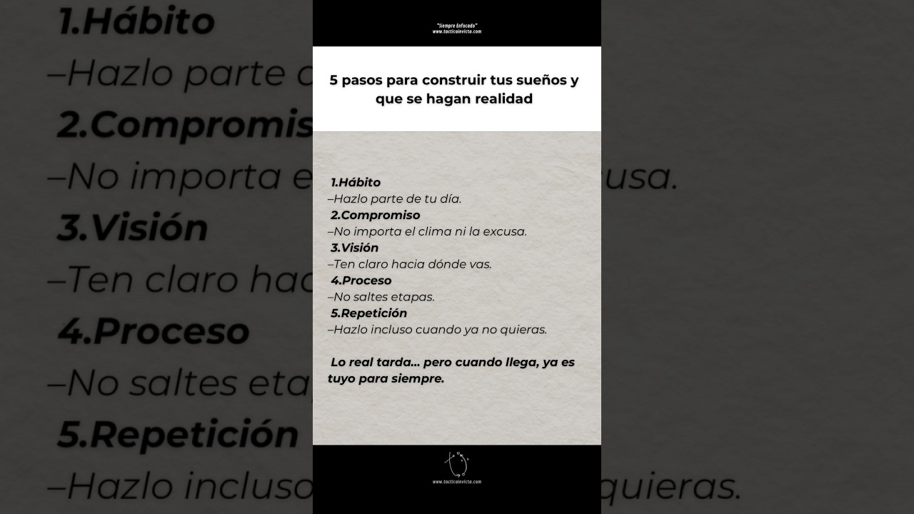 Hazlo realidad | #tacticainvicta #goals #objetivos #crecimientopersonal #motivacion