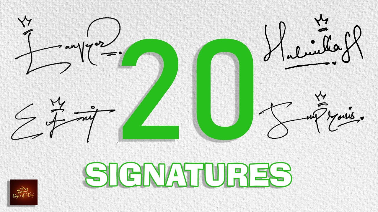 How to Draw Signature of my Name | 20 Signature Styles for my Subscribers Part-1 | Sign of King