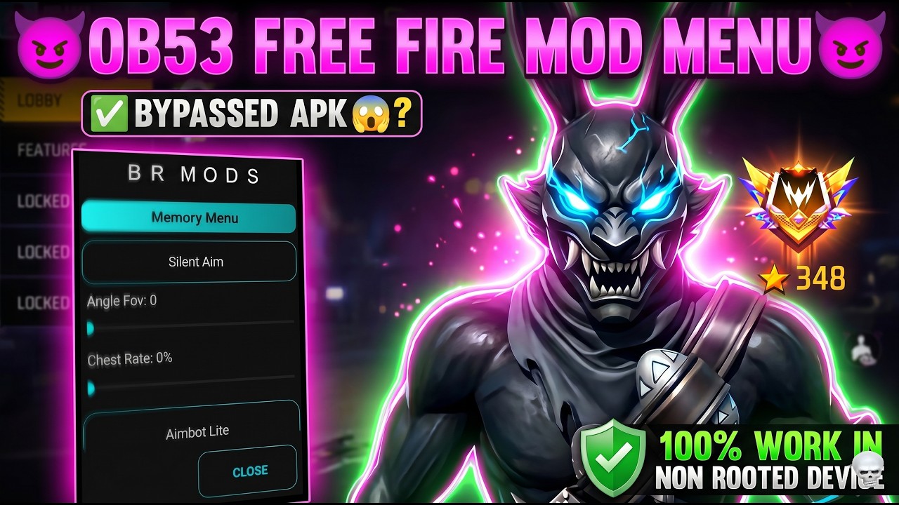 OB53 FREE FIRE MOD MENU |UNLIMITEDMATCH PLAY |ALL SERVERS |FF MODMENU APK 2026 ✅