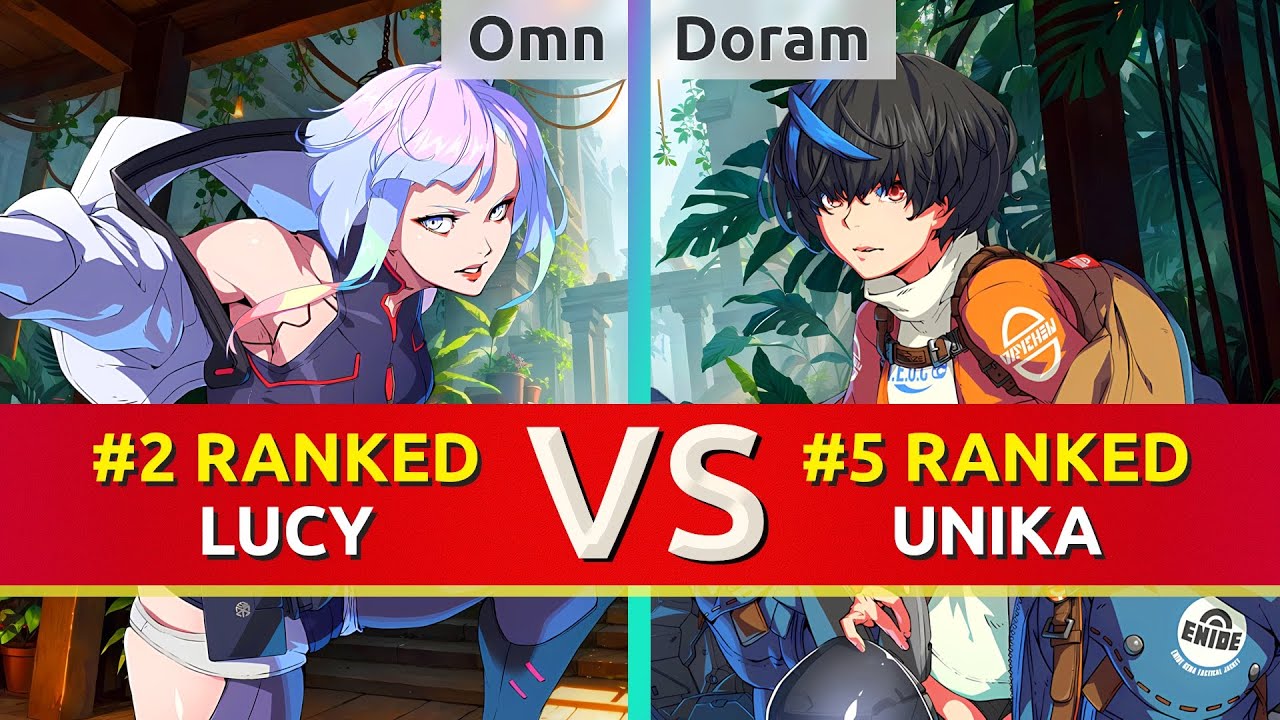 GGST ▰ Omn (#2 Ranked Lucy) vs Doram (#5 Ranked Unika). High Level Gameplay