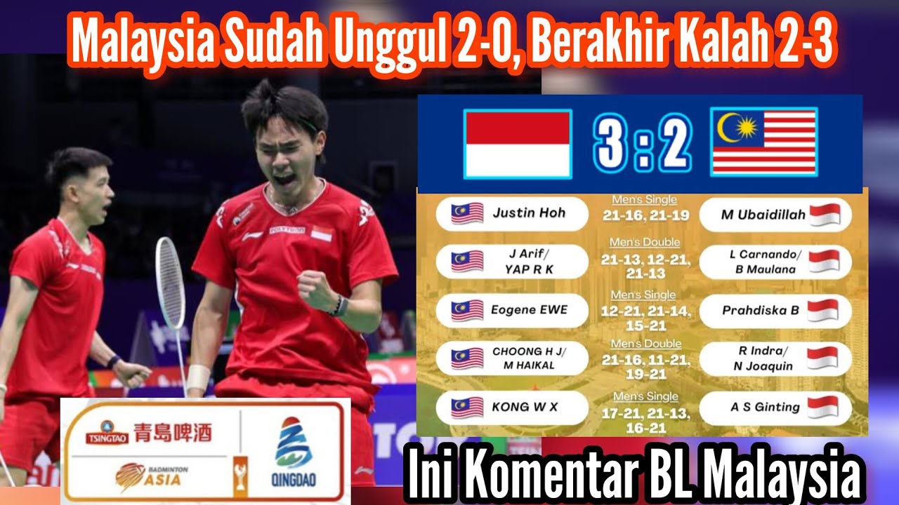 Komen BL Malaysia yang Marah Sudah Unggul 2-0 Malah Berakhir Kalah 2-3 dari Indonesia di BATC 2026