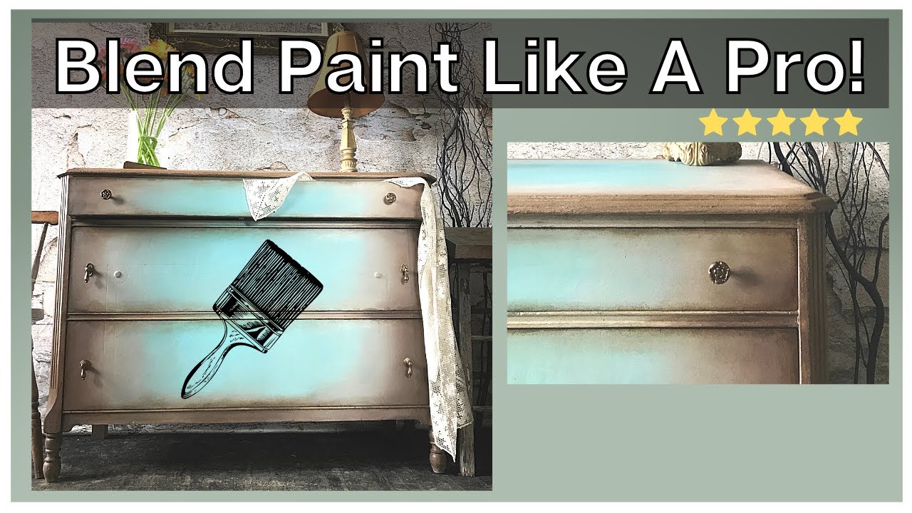 Chalk Painting Furniture: Chalk Paint Blending | Chalk Paint Stone look on Glass vase (Bonus feature