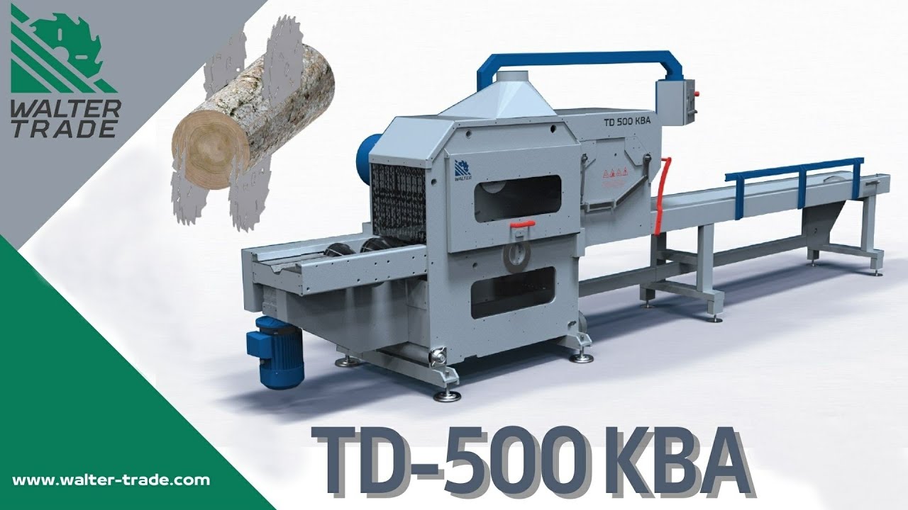 Double arbor headrig circular saw for logs TD-630 KBA WALTER with additional clamping rollers