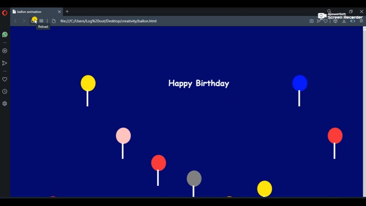 Happy birthday animation using html and css/ ballon animation/html mini project
