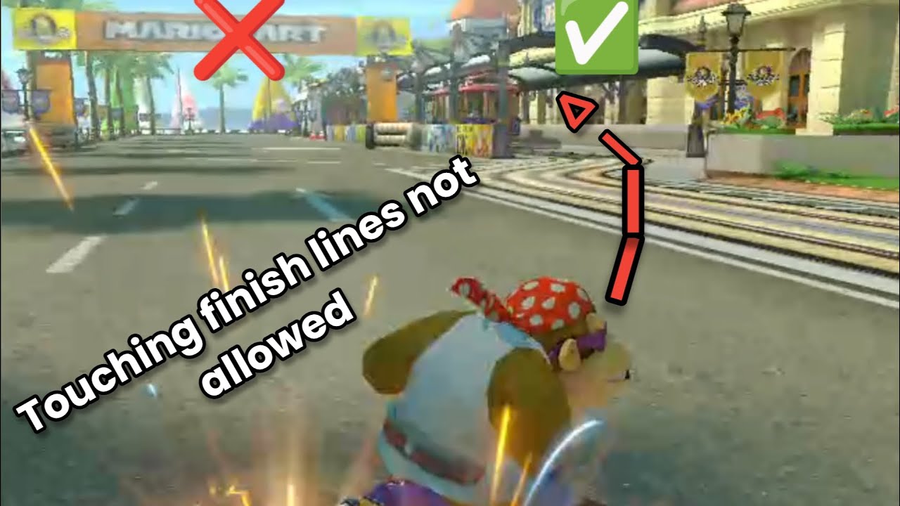 Which Tracks can you beat without touching the Finish line in Mario Kart 8 Deluxe?