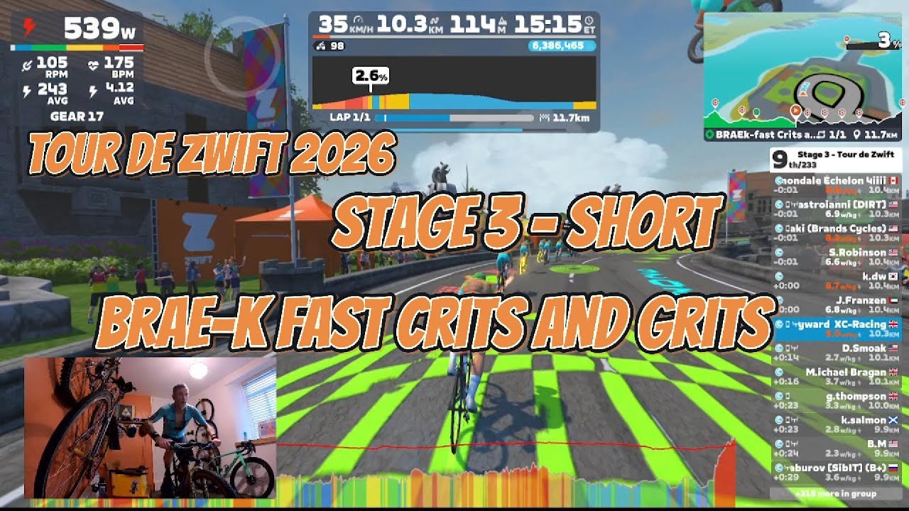 Tour De Zwift 2026 - STAGE 3 - Short - BRAE-k Fast Crits & Grits - CAUGHT NAPPING