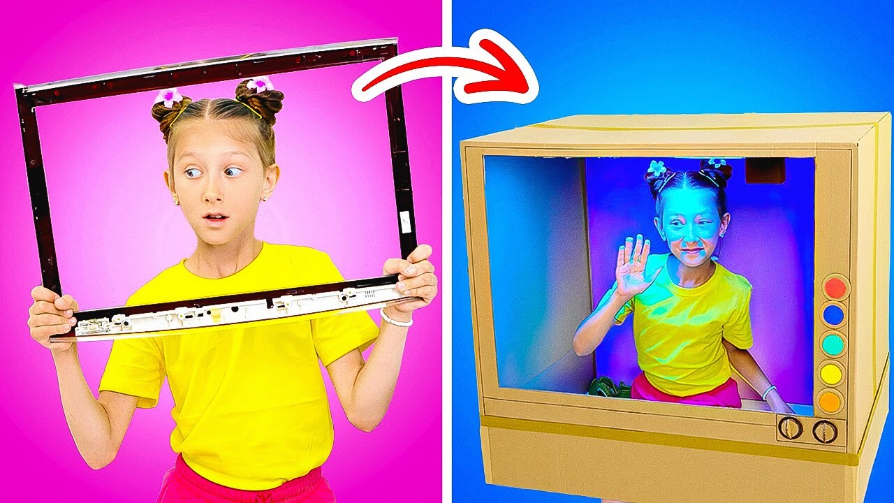 📺 Oh Tidak, Aku Merusak TV-nya! 😅 Mari Kita Buat Satu dari Kardus! 📦