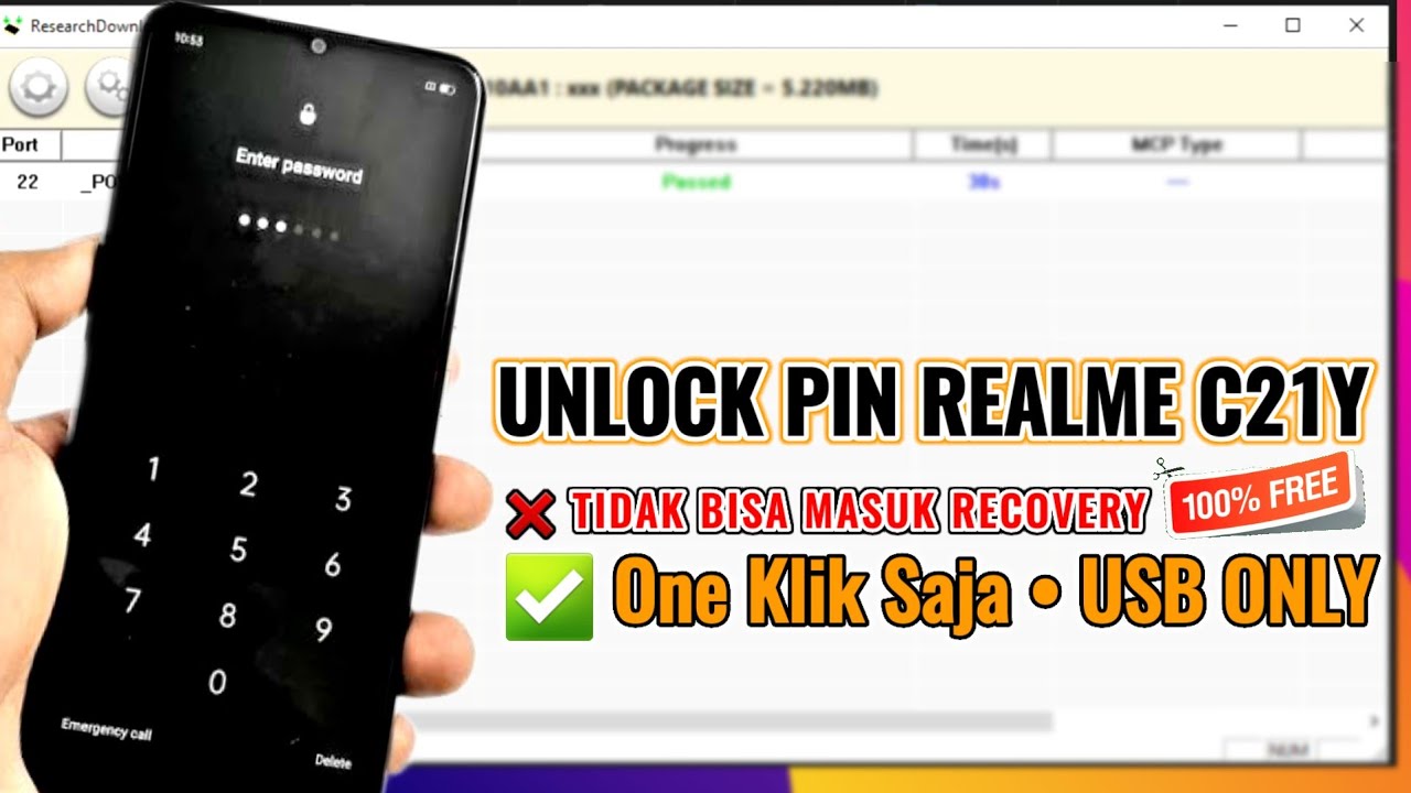 Hapus Pola Pin Kunci Layar Realme C21y (RMX3263) Cara ini Free 2024 Masih Work