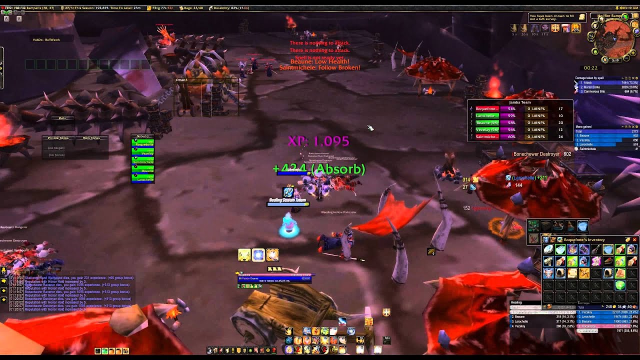 Multibox Leveling 5-Box Through Hellfire Ramparts, Alliance Whisperwind Server, Level 58