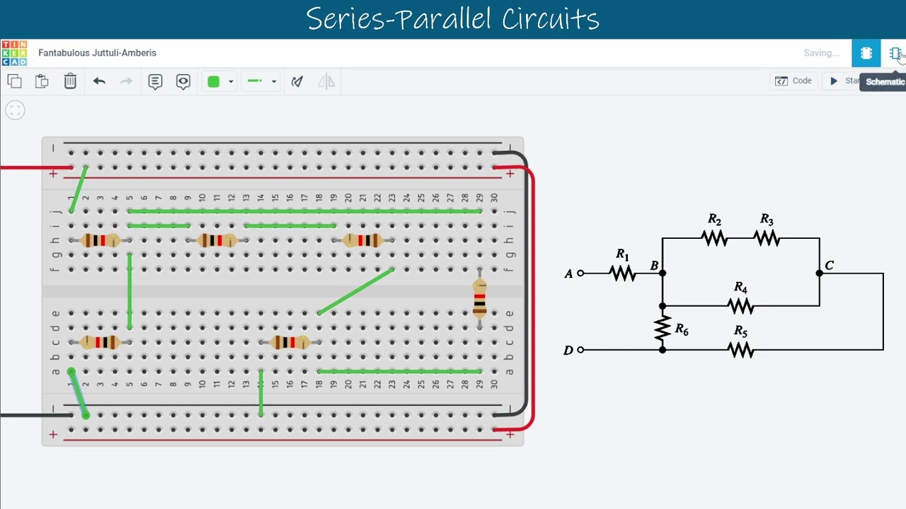 TinkerCAD Series Parallel Resistors