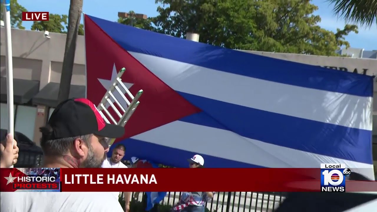 Cubans in Miami's Little Havana mark anniversary of protests