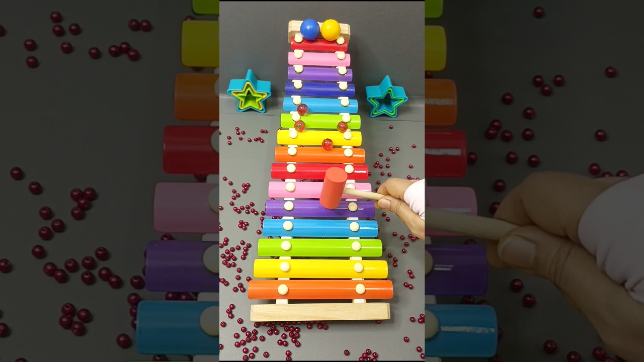 ASRM Satisfying xylophone sound with wooden balls and hammer...#shorts