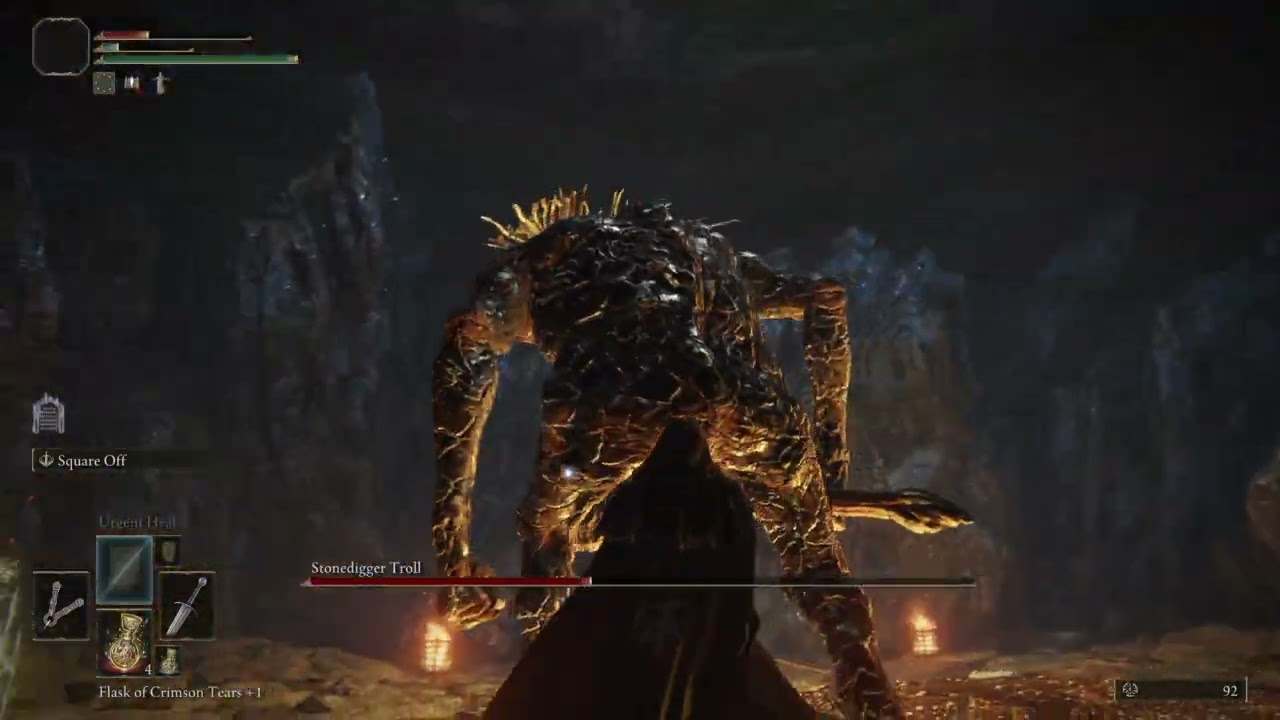 Elden Ring How to beat optional boss the Stonedigger Troll In Limgrave Tunnels