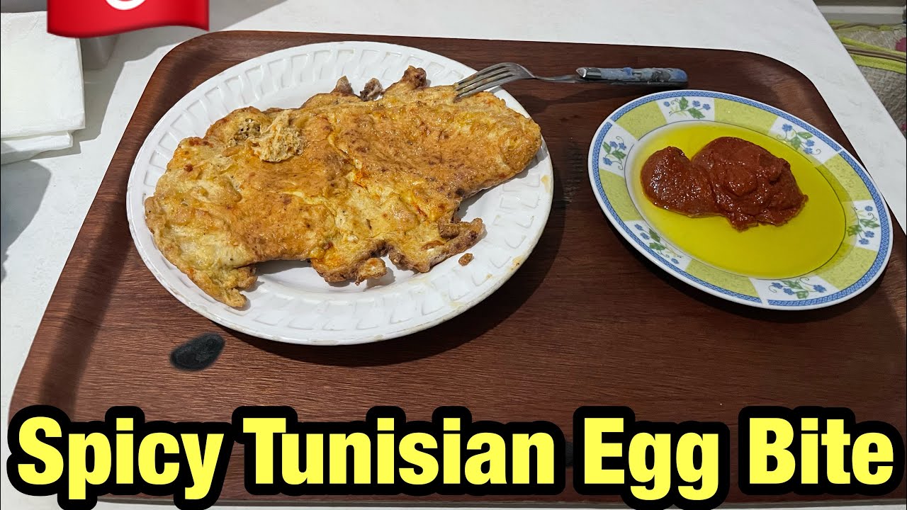 Tunisian Omelette with Harissa ASMR Mukbang 😋🔥 