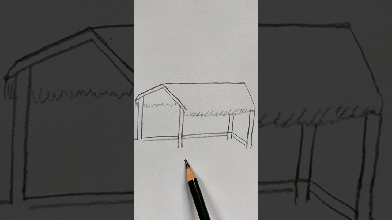 cow shed easy drawing #shorts #art #kidsda